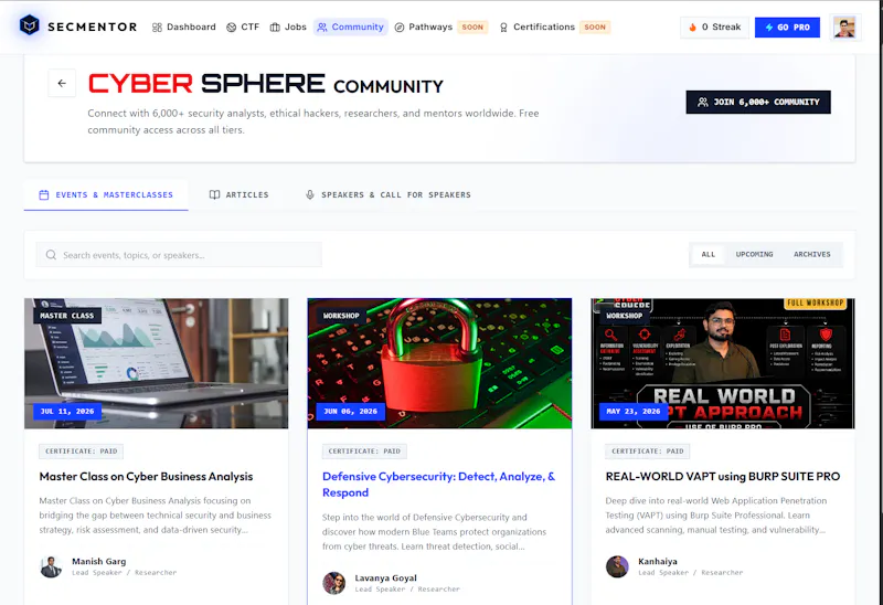 SecMentor: Cybersecurity Platform  screenshot 2