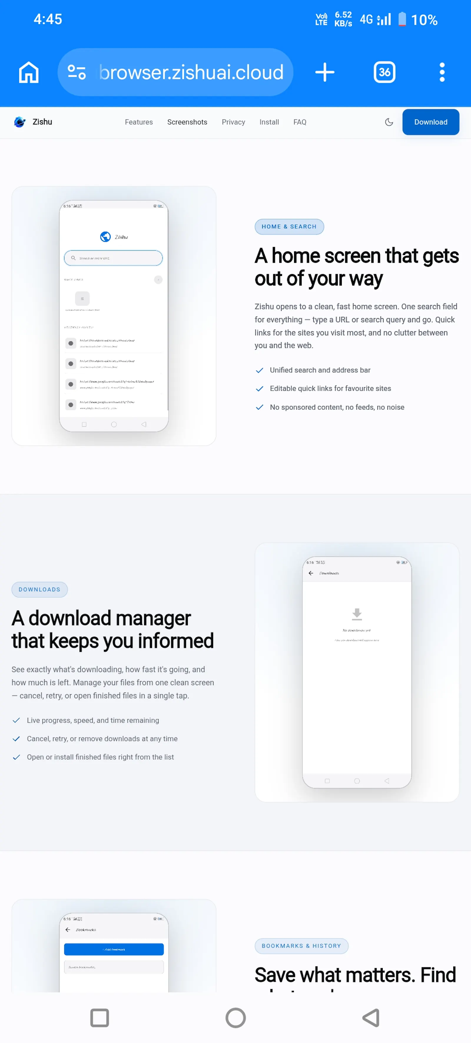 Zishu Browser - Fast, private browsing screenshot 12