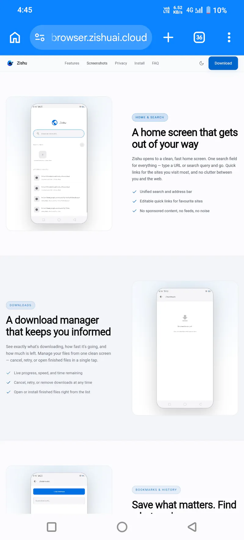 Zishu Browser - Fast, private browsing screenshot 12