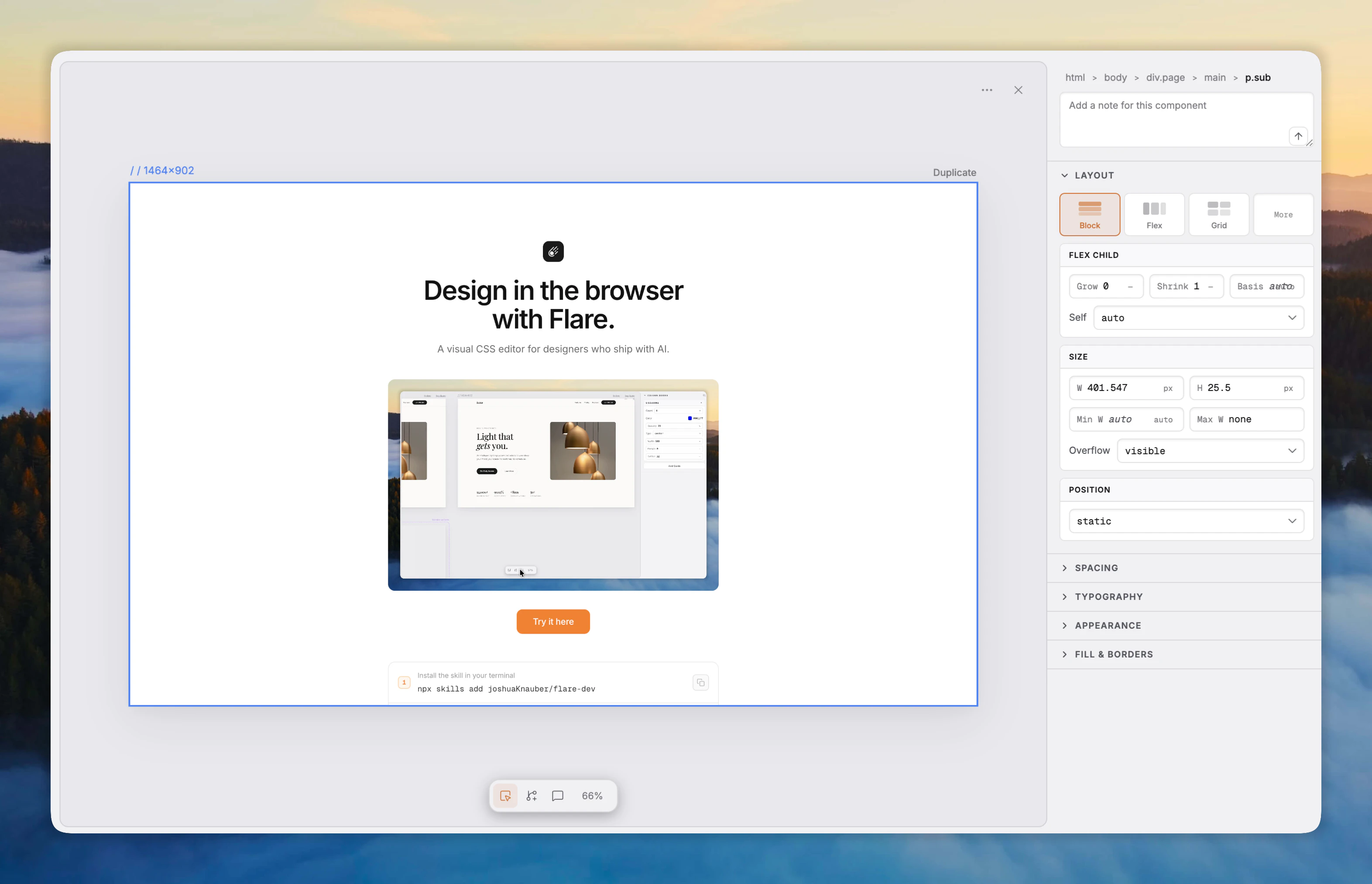 Flare Design screenshot 1