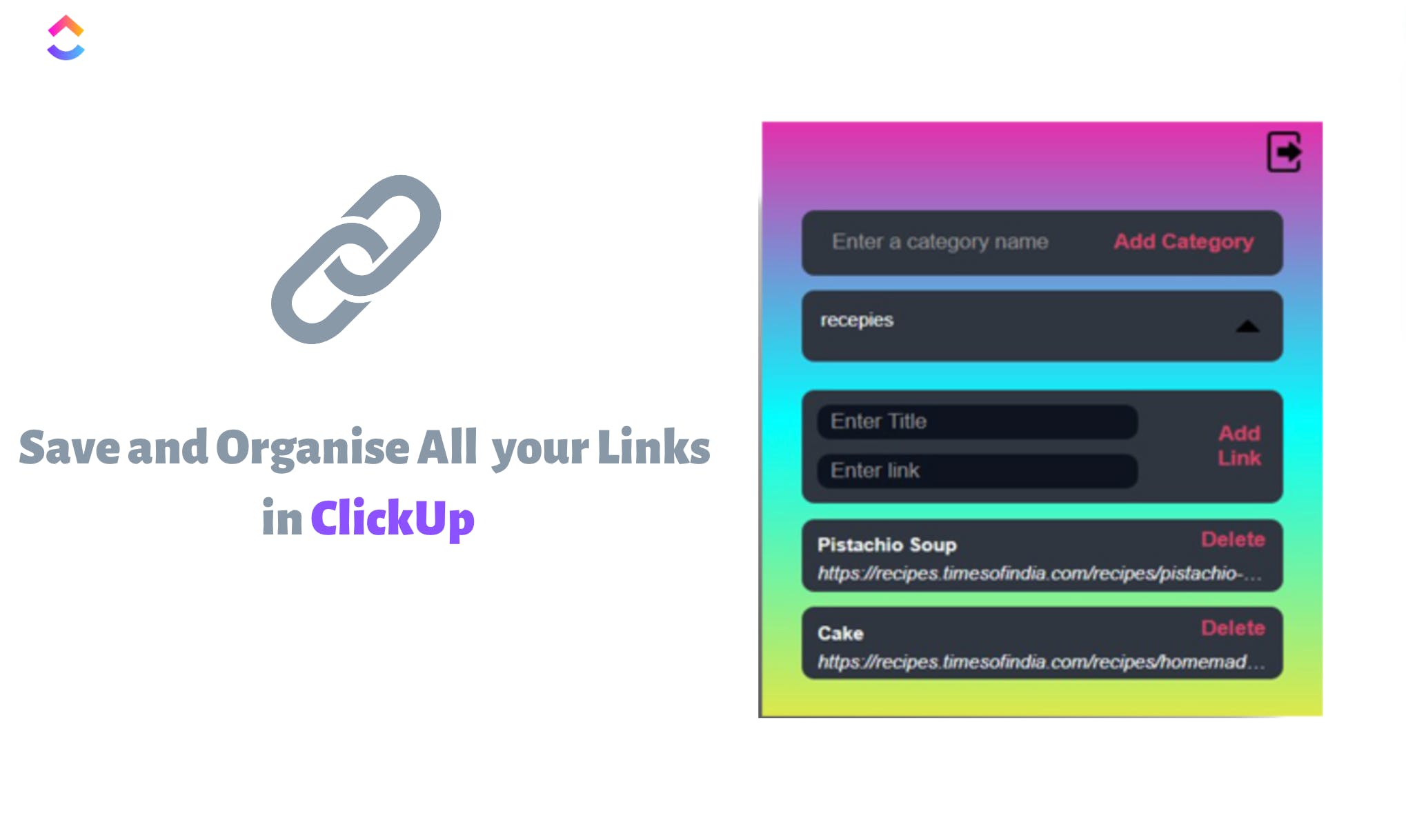 Save Links to ClickUp media 1