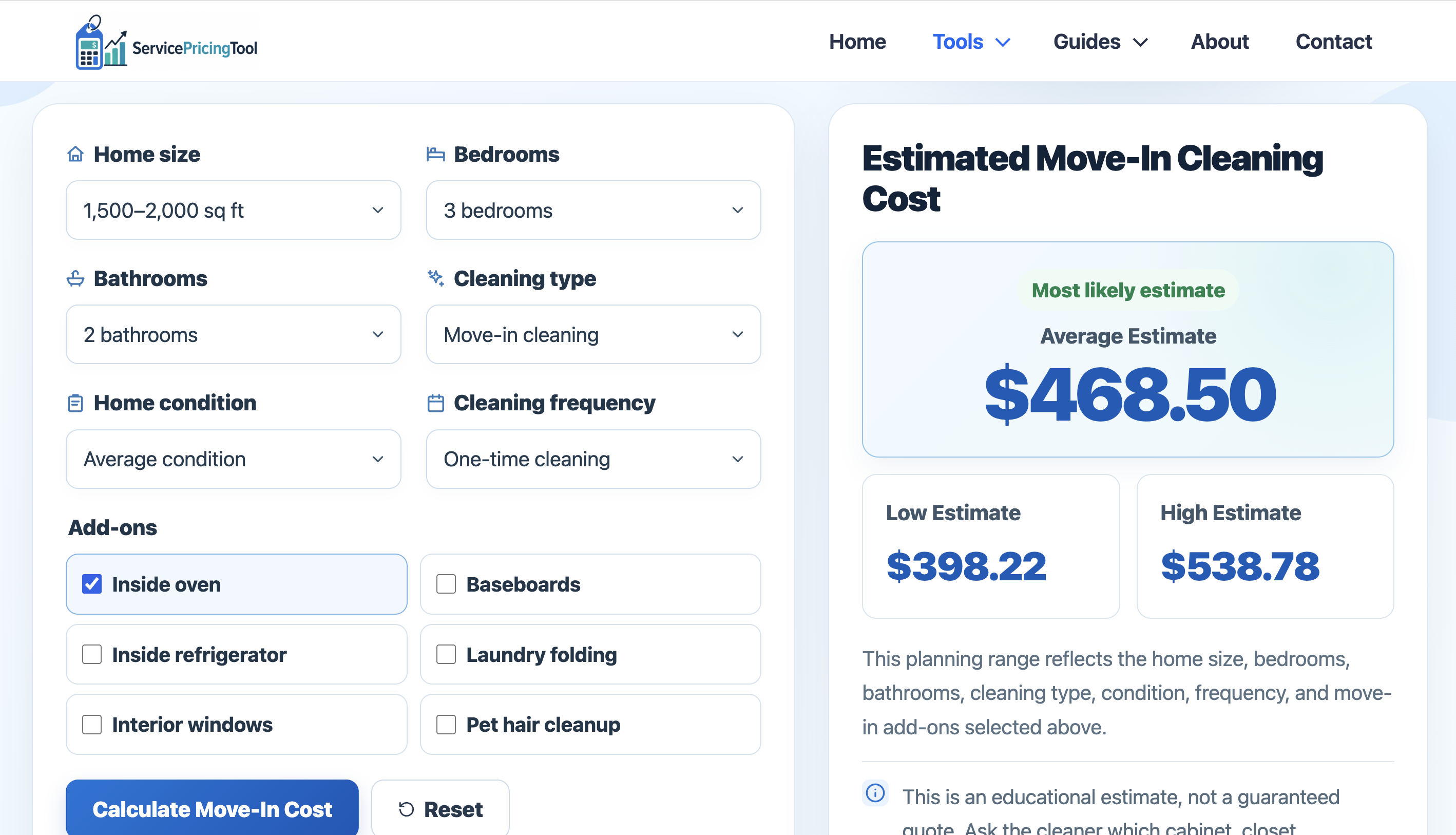 Service Pricing Tool gallery image