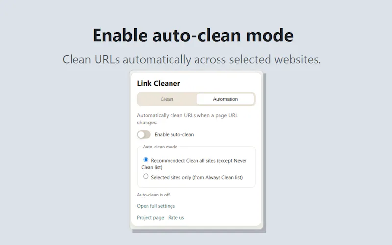 Clean Link (Chrome Extension) screenshot 3