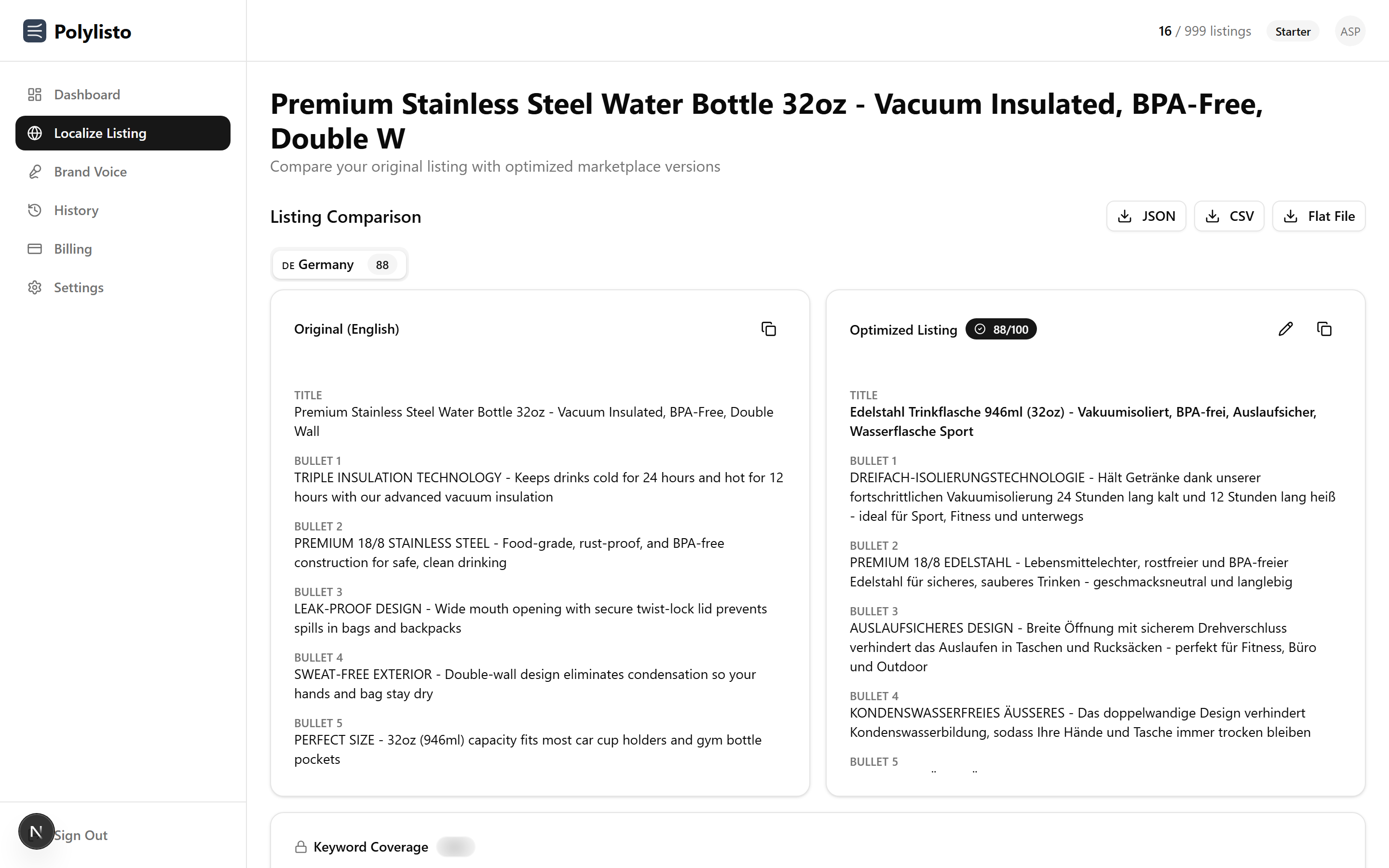 Polylisto - Main product screenshot demonstrating key features and user interface