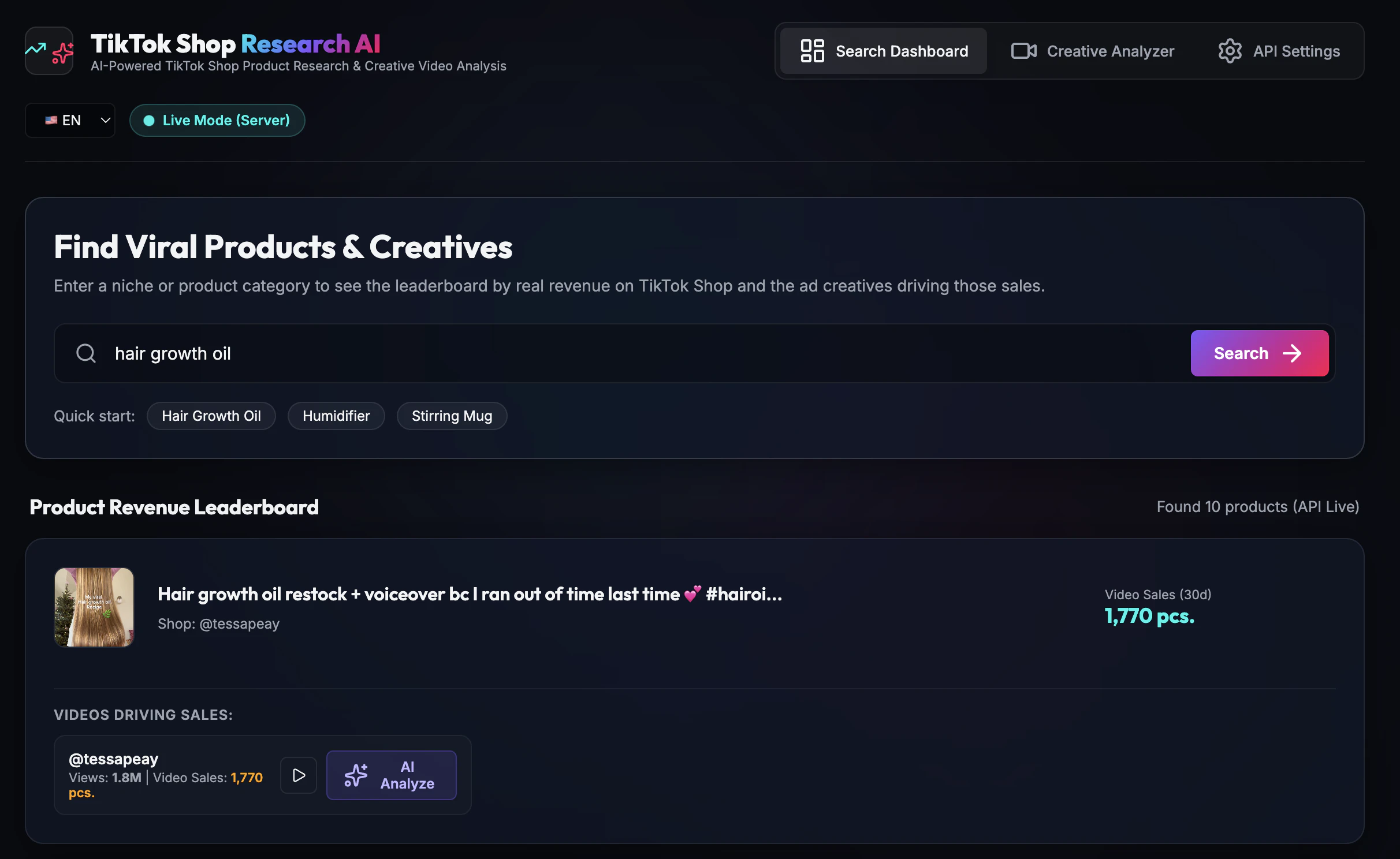 TikTok Shop AI Researcher gallery image