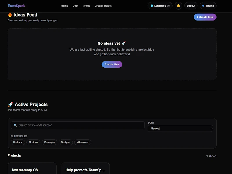 TeamSpark screenshot 2