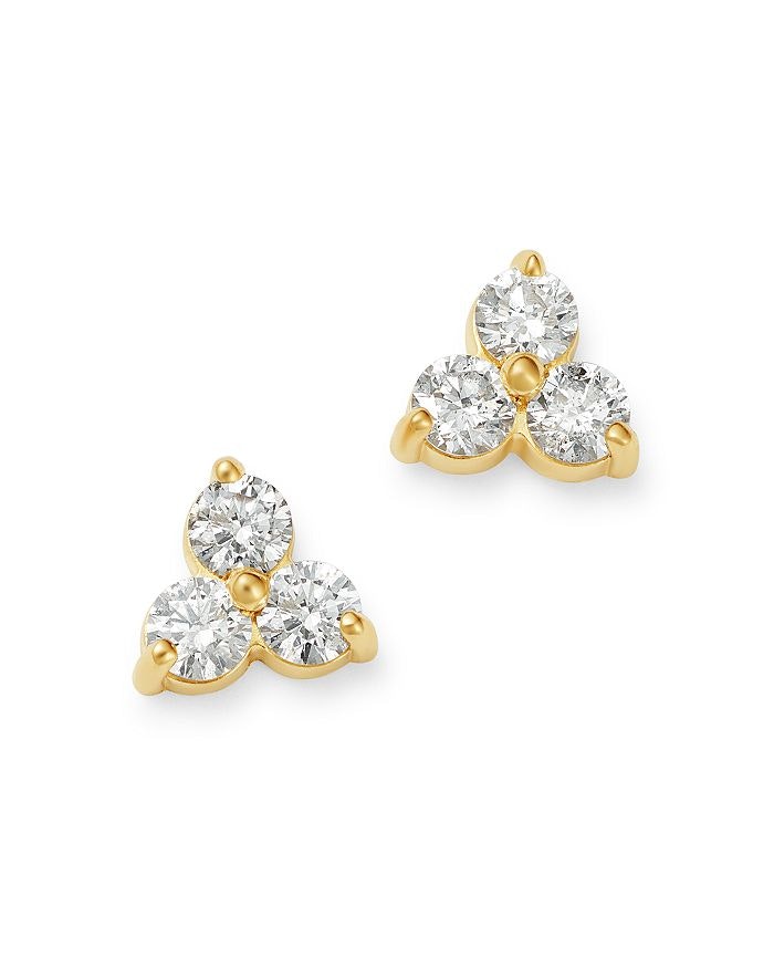 3 Stone Stud Earrings gallery image