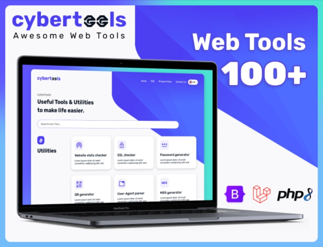 Laman web Webtools dengan 100 alat. media 3