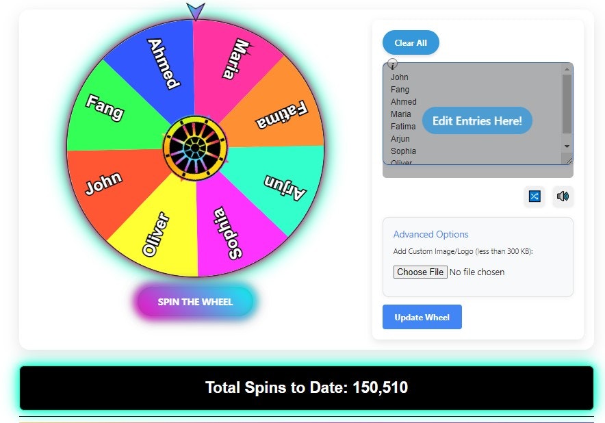 Lucky name Picker - Поверните случайное колесо имен, фильмов и еды и решите! медиа 2