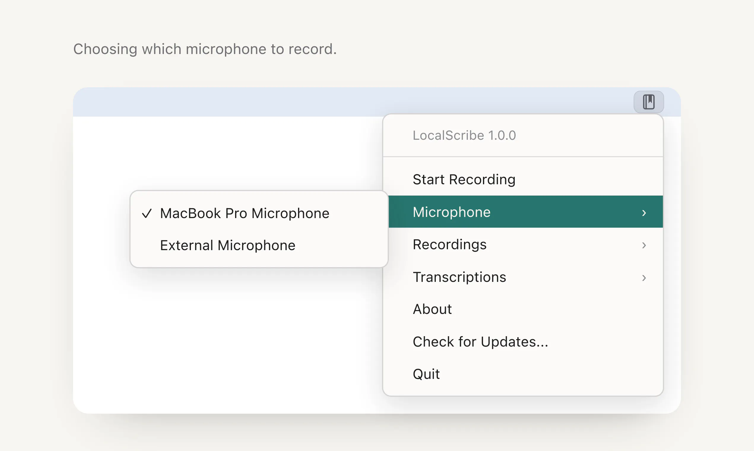 LocalScribe. Transcribe locally on Mac. gallery image
