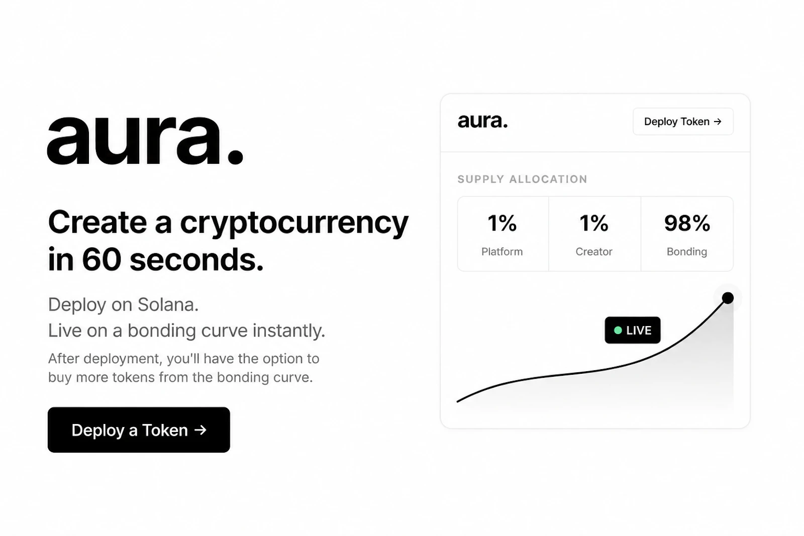 aura. — token deployer screenshot 1