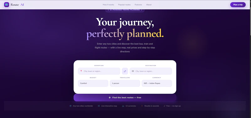PlanRouteAI screenshot 1