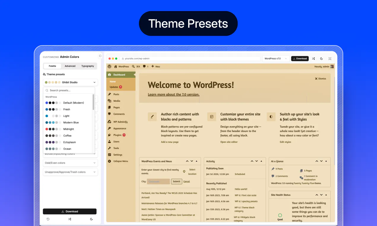 WP Admin UI Color Generator screenshot 6