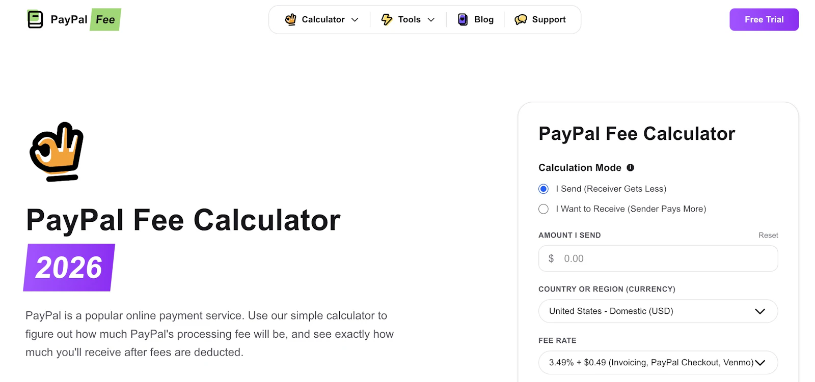 PayPal Fee Calculator screenshot 1