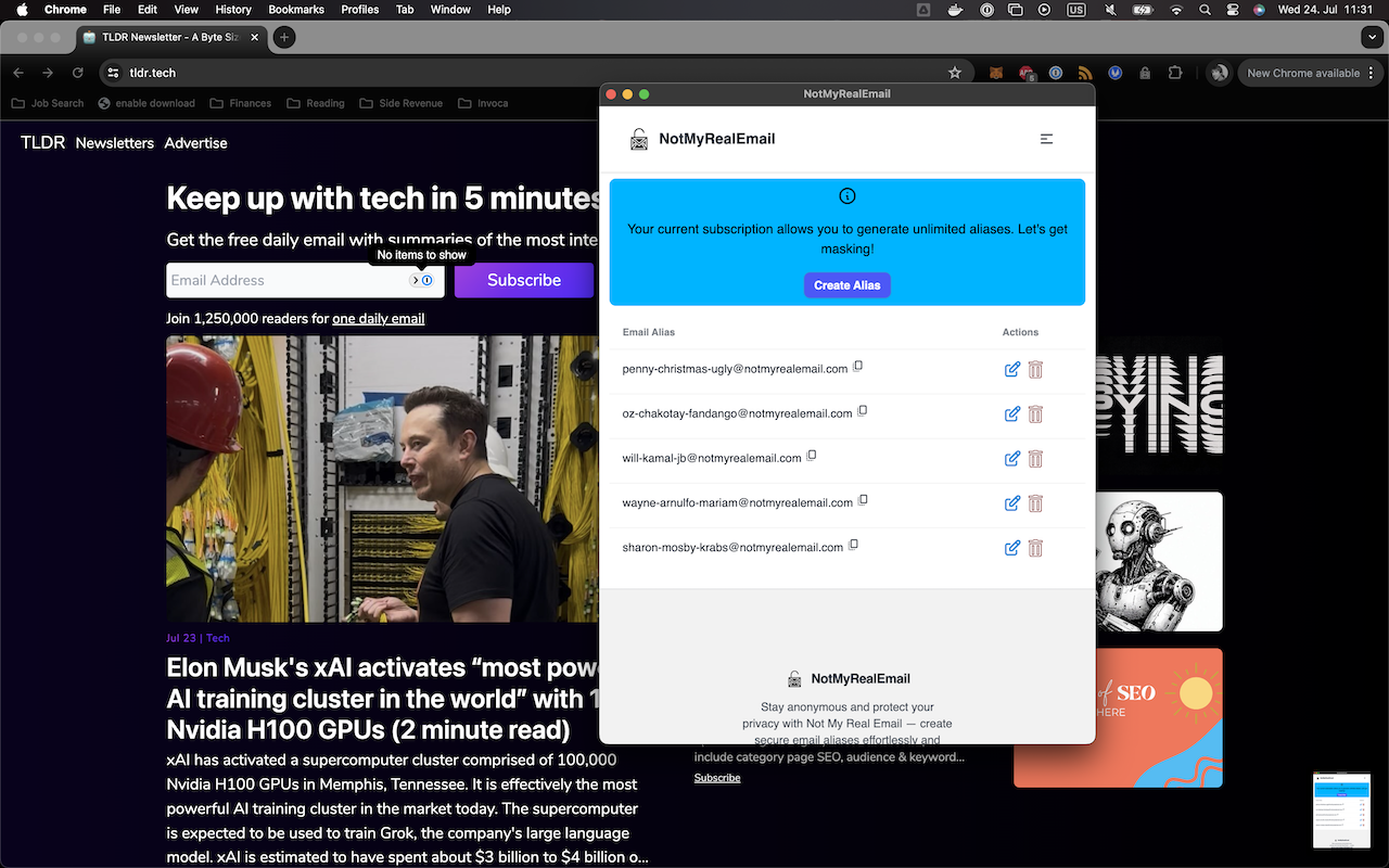 Mídia 2 de NotMyRealEmail - Mantenha seu endereço de e -mail privado