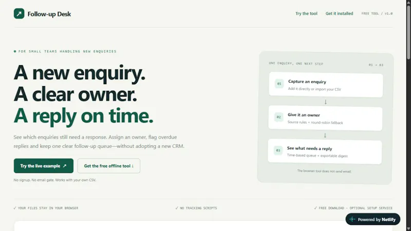 Follow-up Desk screenshot 1