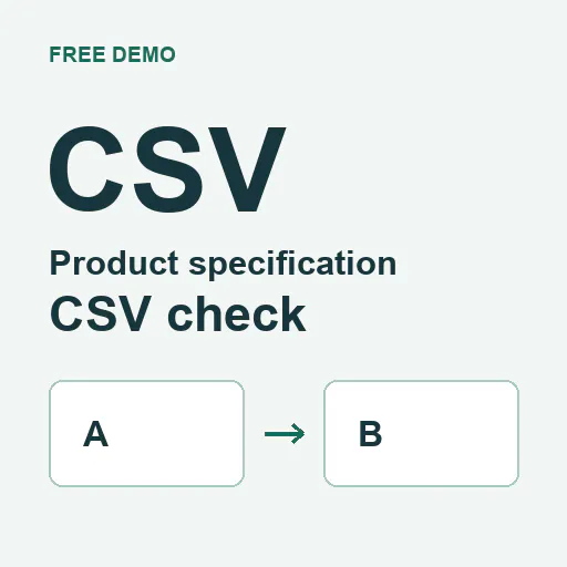 Product specification CSV check