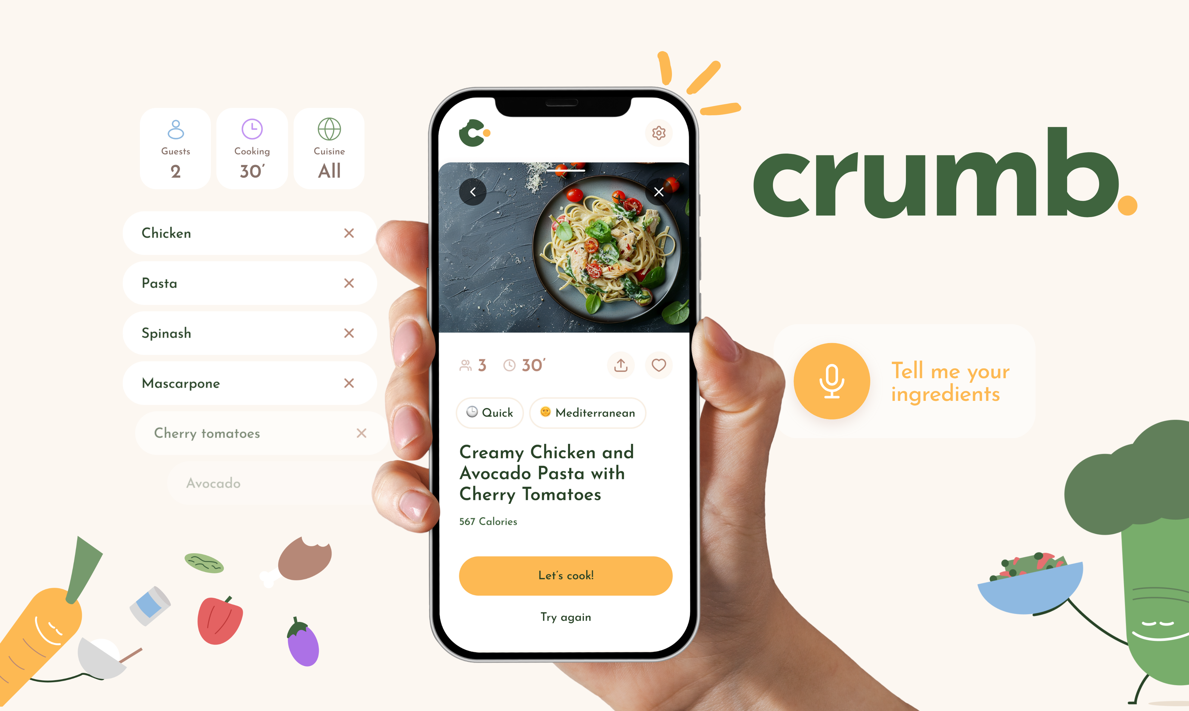 startuptile Crumb - Fridge and Pantry Recipes-Personalised recipes using your voice and AI