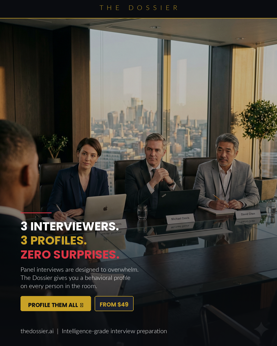 The Dossier - Main product screenshot demonstrating key features and user interface