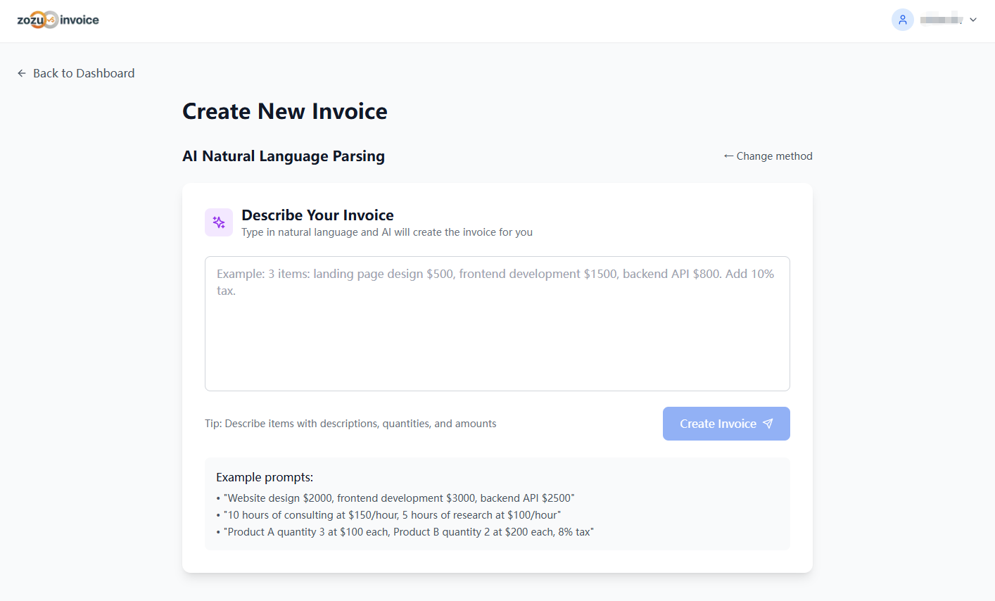 zozu invoice gallery image