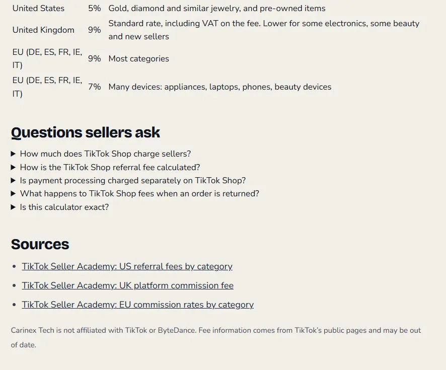 TikTok Shop Profit & Fee Calculator gallery image