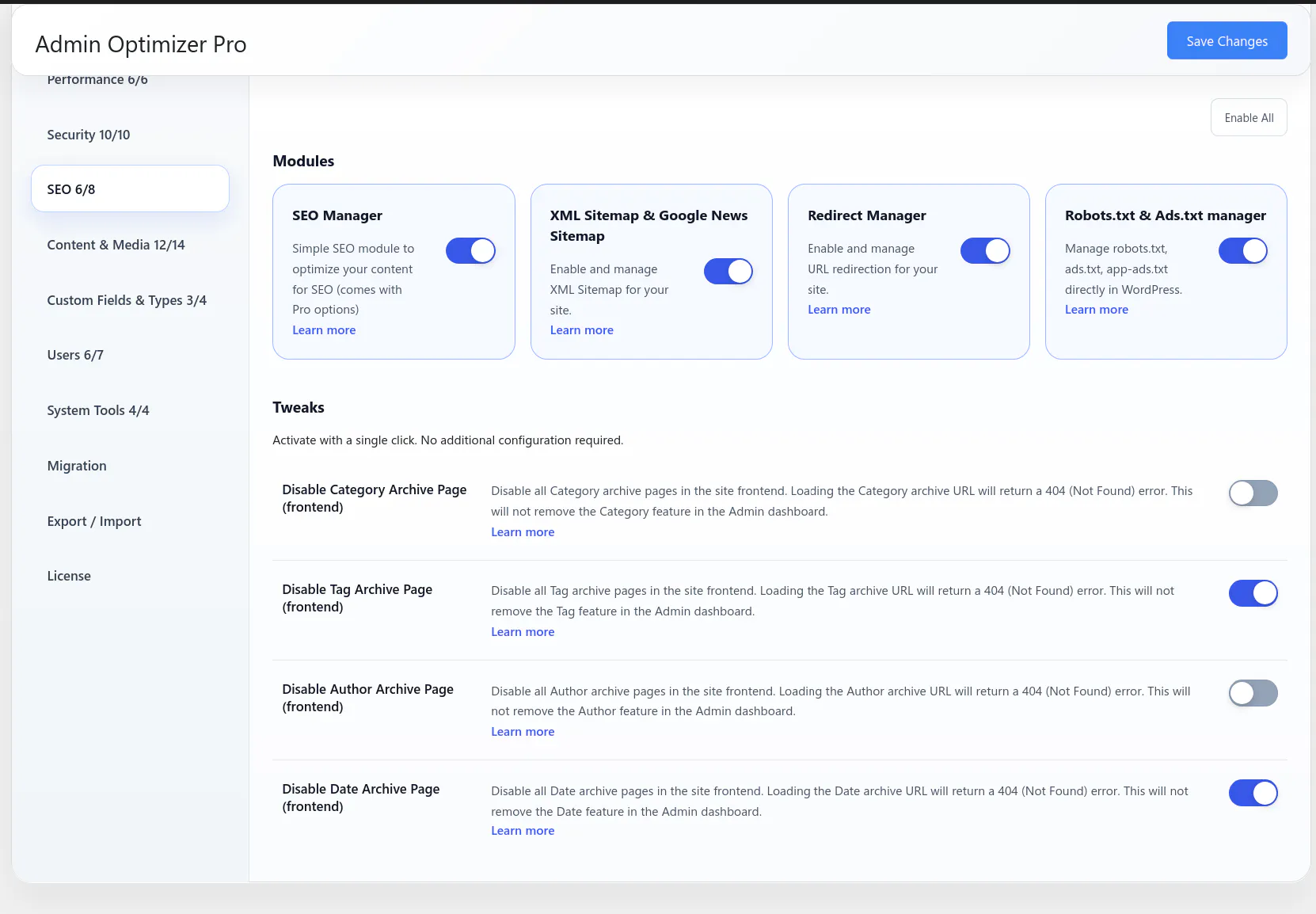 Admin Optimizer gallery image