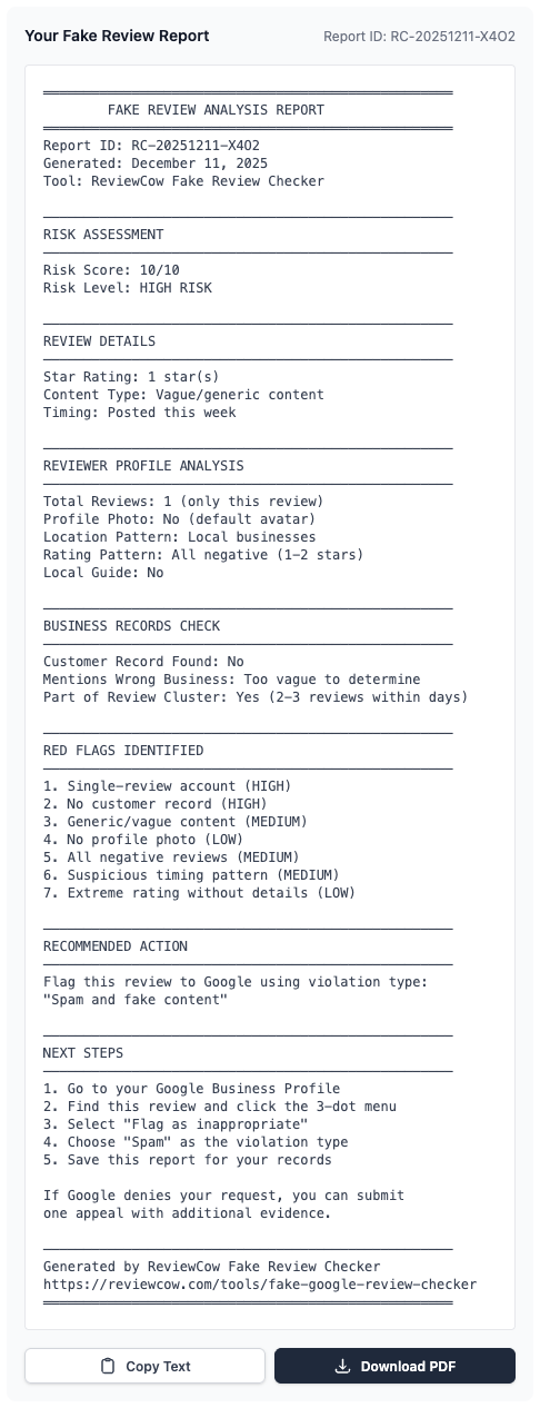 Fake Google Review Checker - Screenshot 4 showing product features and functionality