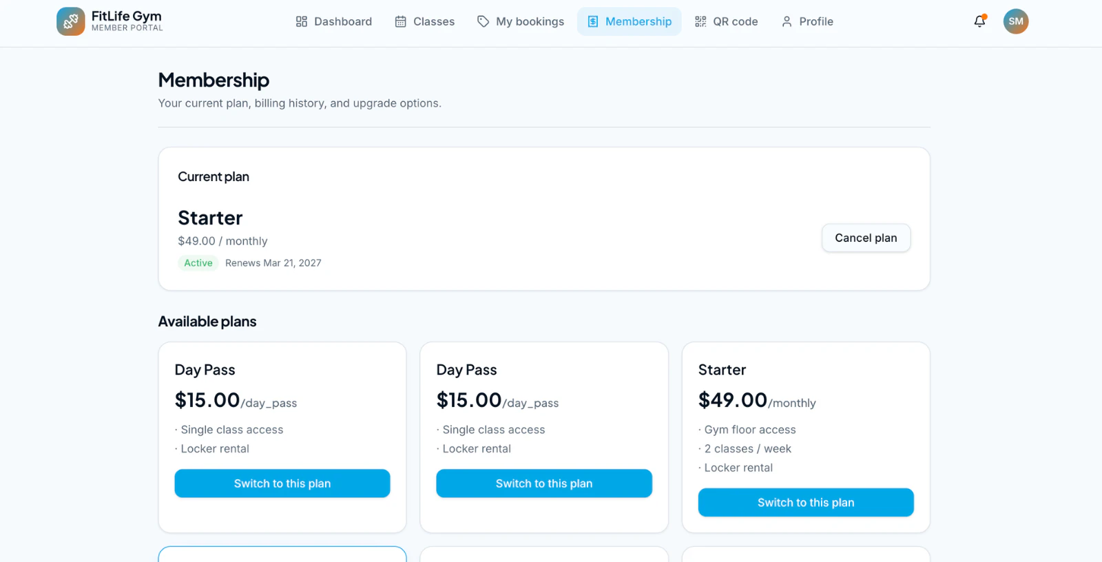 GymApp screenshot 3