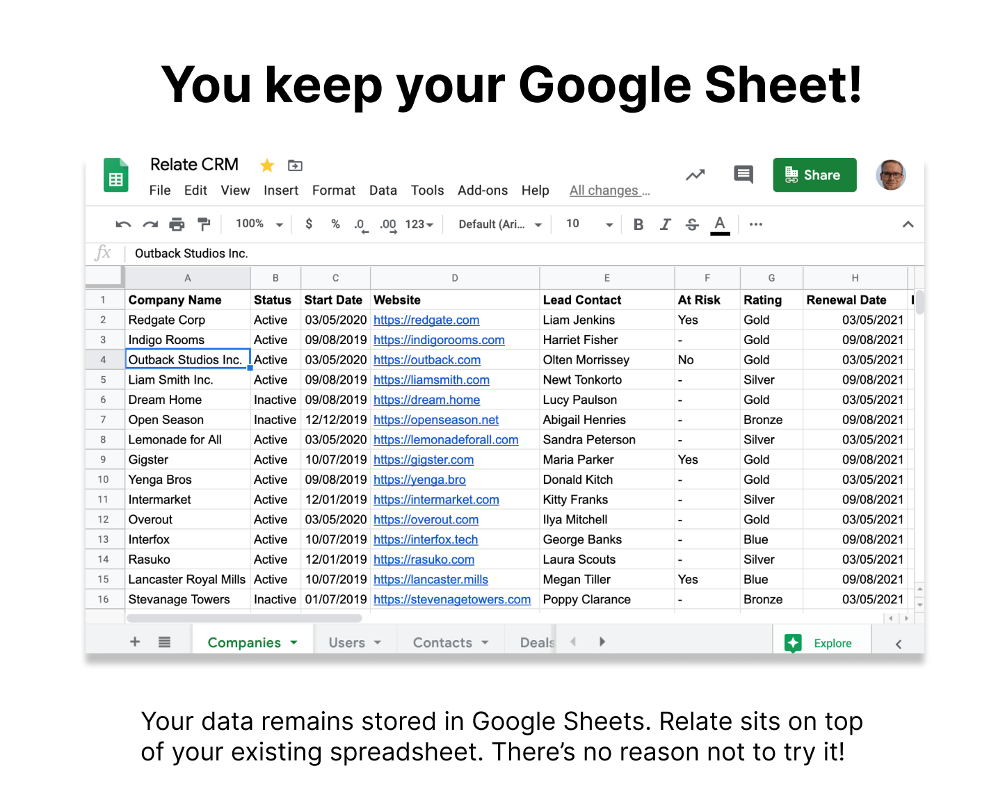 Relate The CRM for Google Sheets Product Hunt