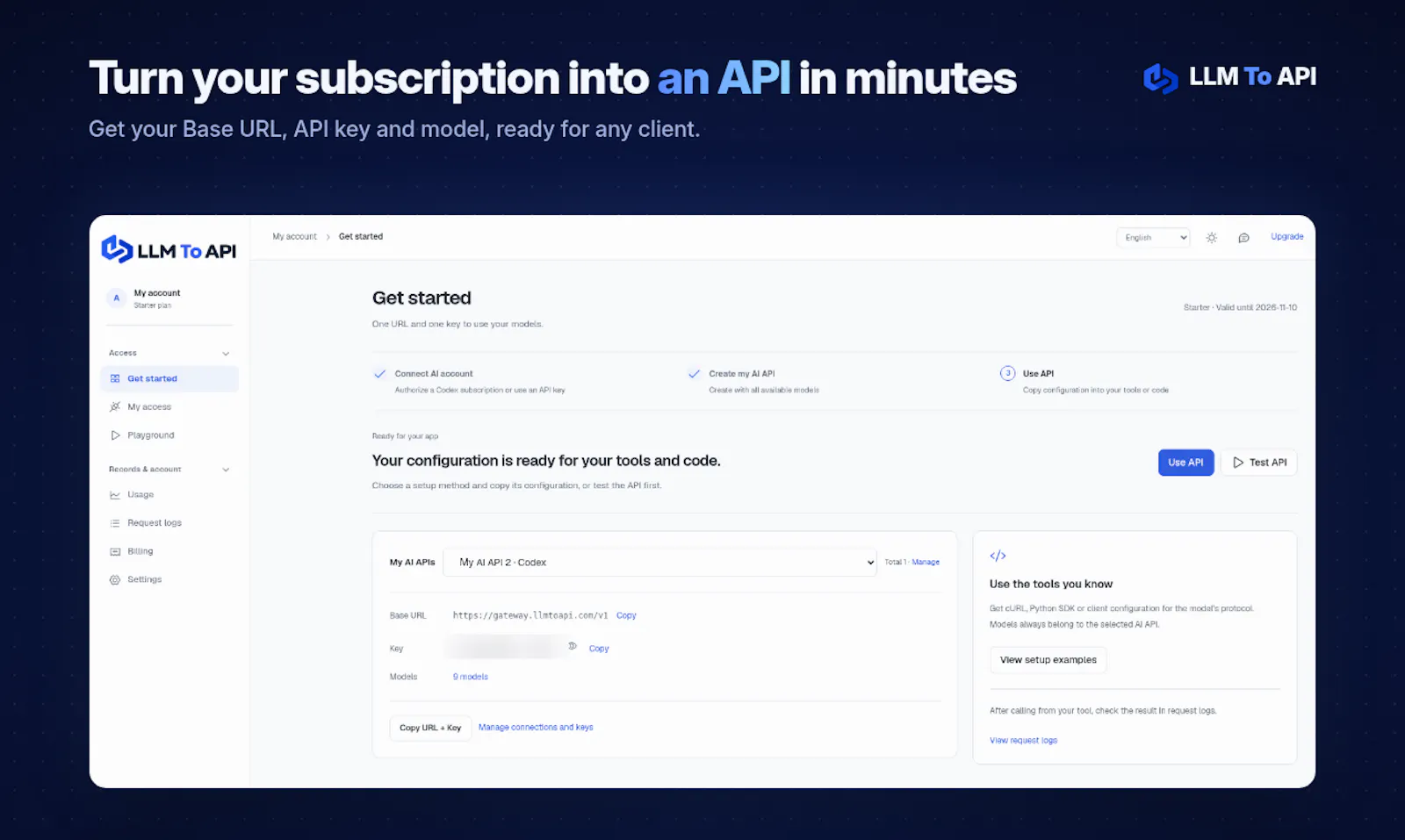 LLM To API screenshot 2