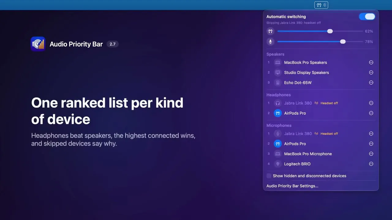 Audio Priority Bar gallery image