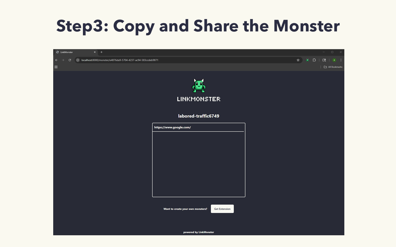 LinkMonster - Zähmen Sie Ihre Links.Füttere das Monster. Medien 4