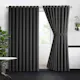 Dark Grey Blackout Eyelet Curtains