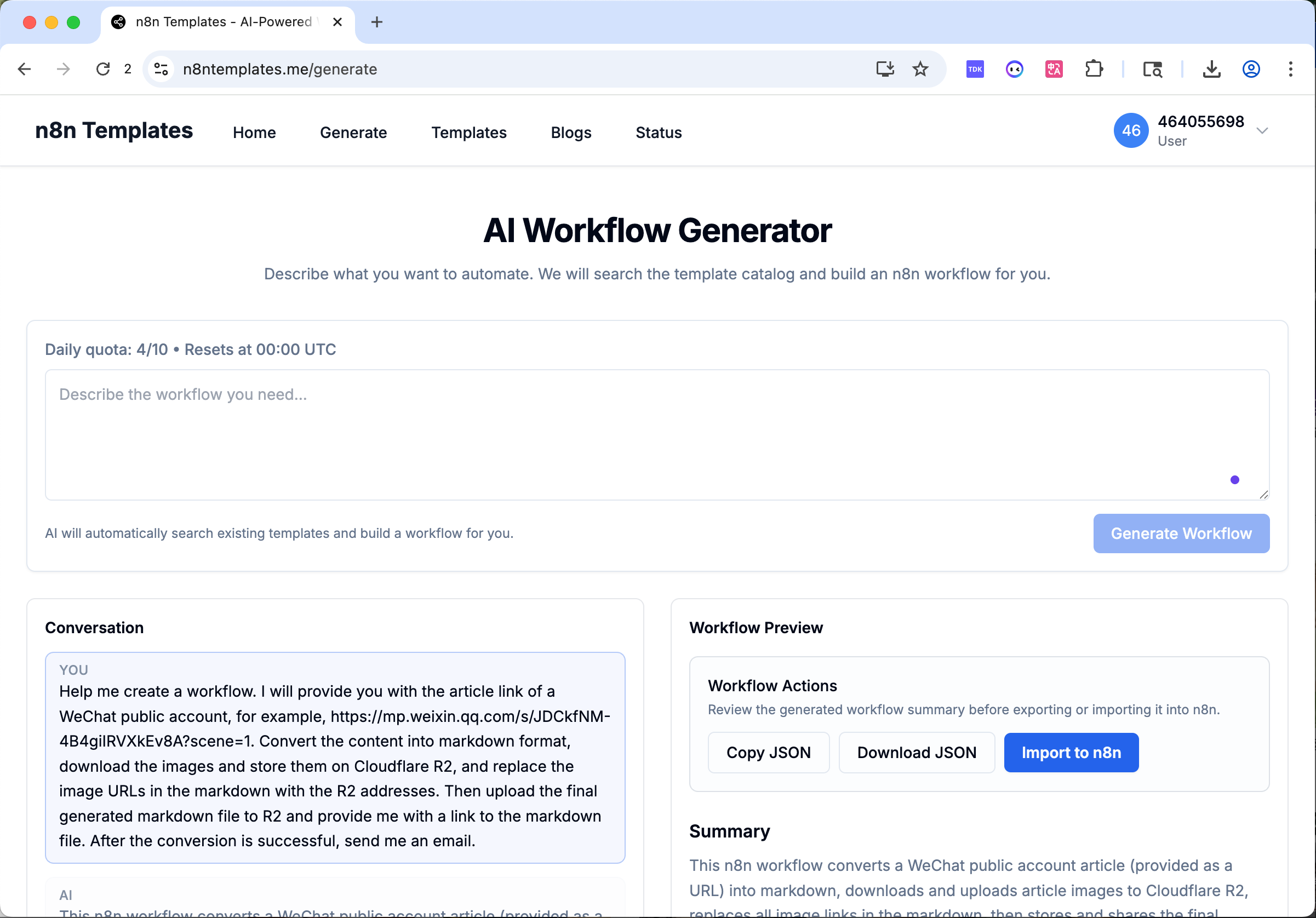 My n8n Templates gallery image