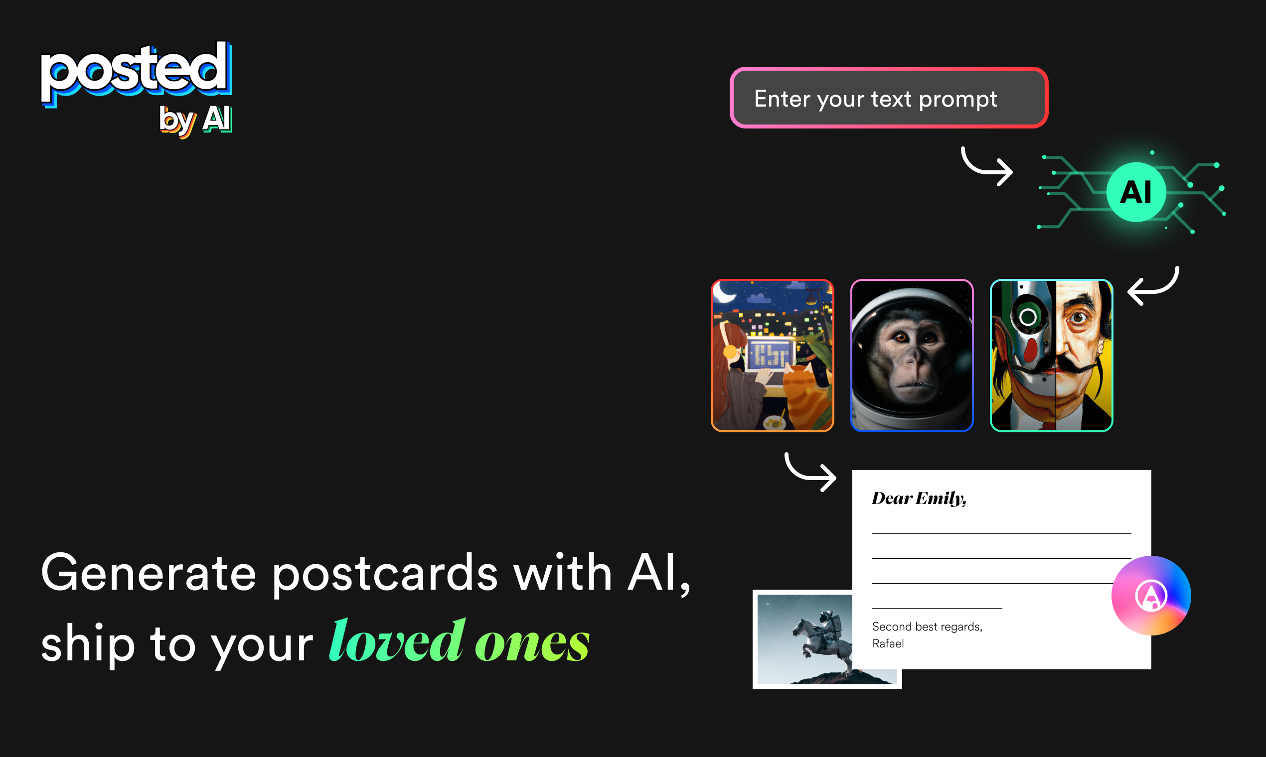 postedby.ai - AI는 전 세계적으로 전달 된 엽서를 생성합니다 미디어 1