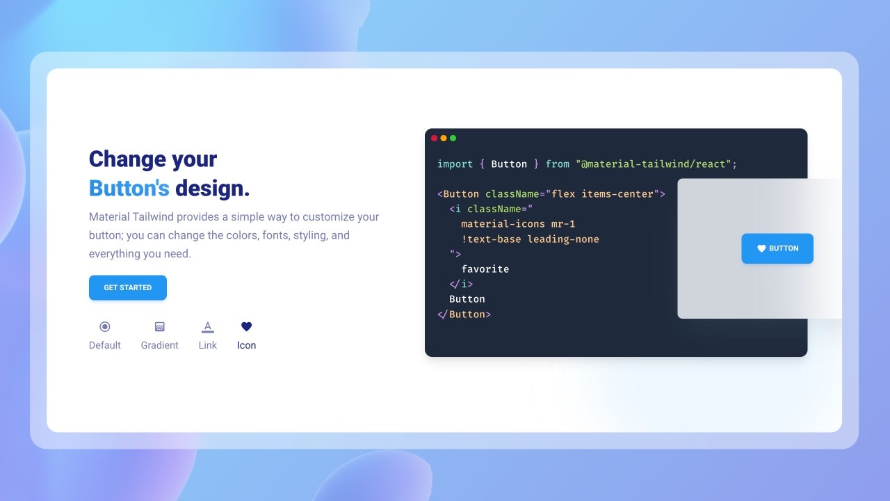 Mídia 2 de Material Tailwind V2 - Biblioteca de componentes para CSS e design de materiais
