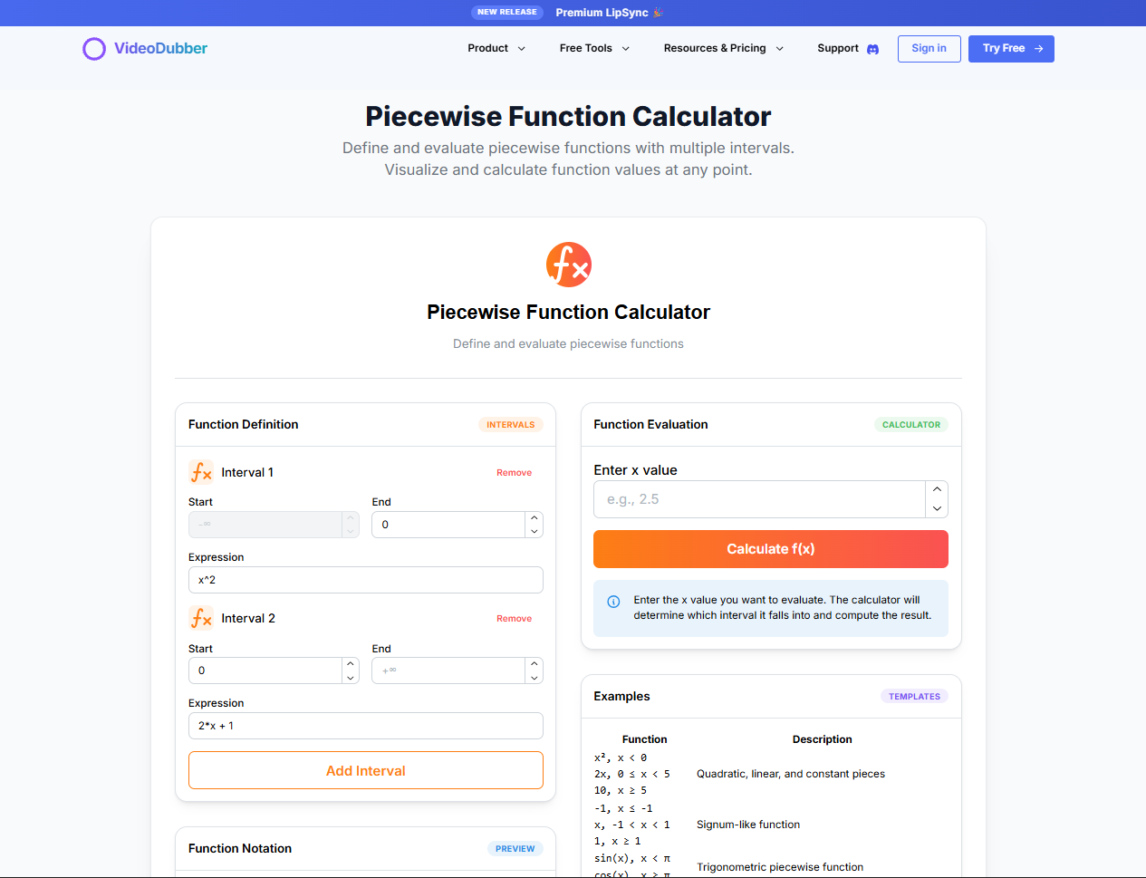 Média Calculatrice de fonctions par morceaux - Définir et évaluer les fonctions par morceaux 3
