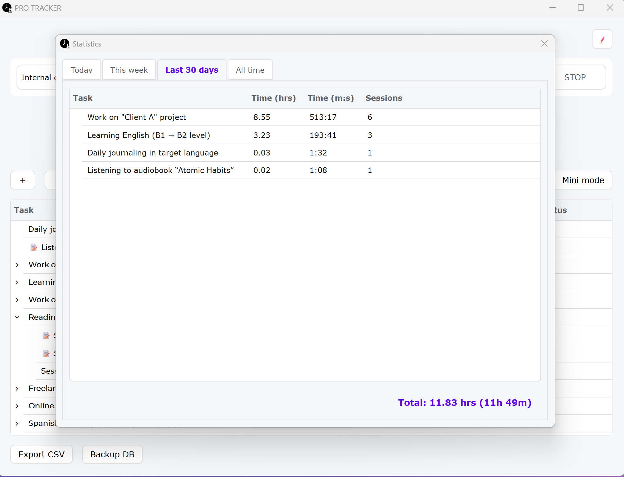 PRO TRACKER Time gallery image