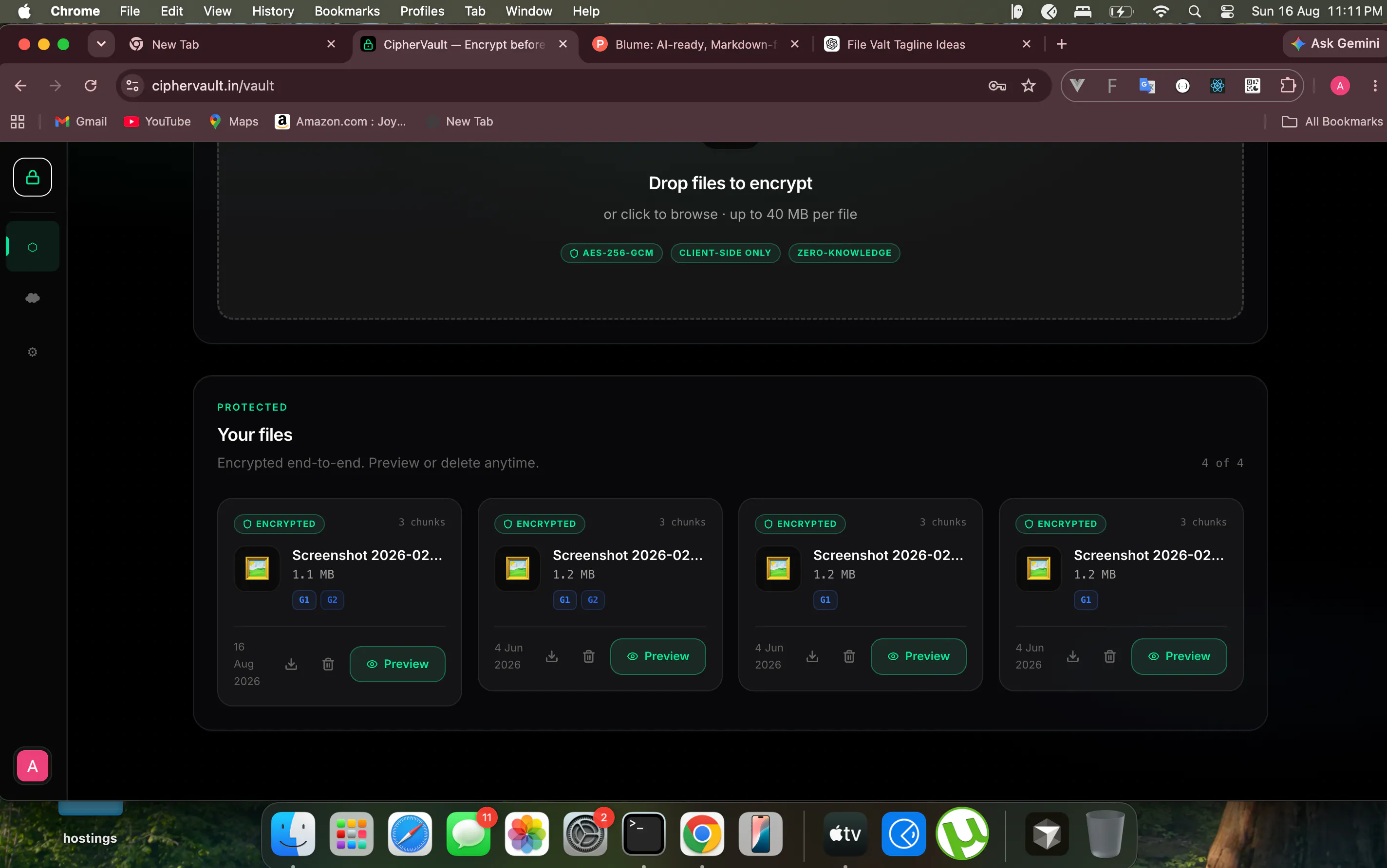 CipherVault — Encrypt before you upload gallery image