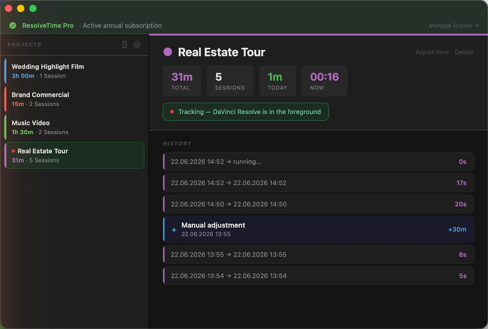 ResolveTime screenshot 2