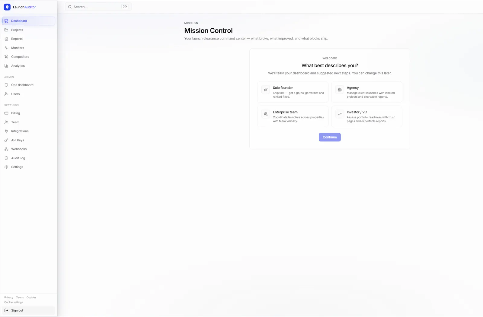 Launch Auditor screenshot 2