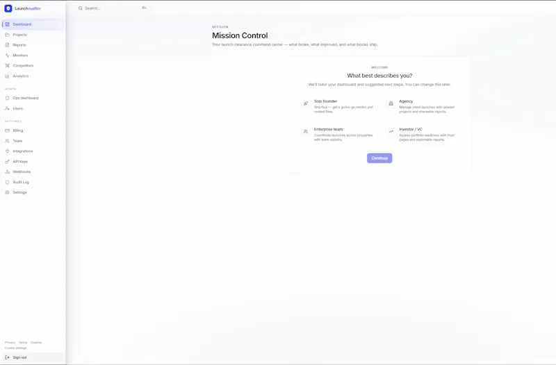 Launch Auditor screenshot 2