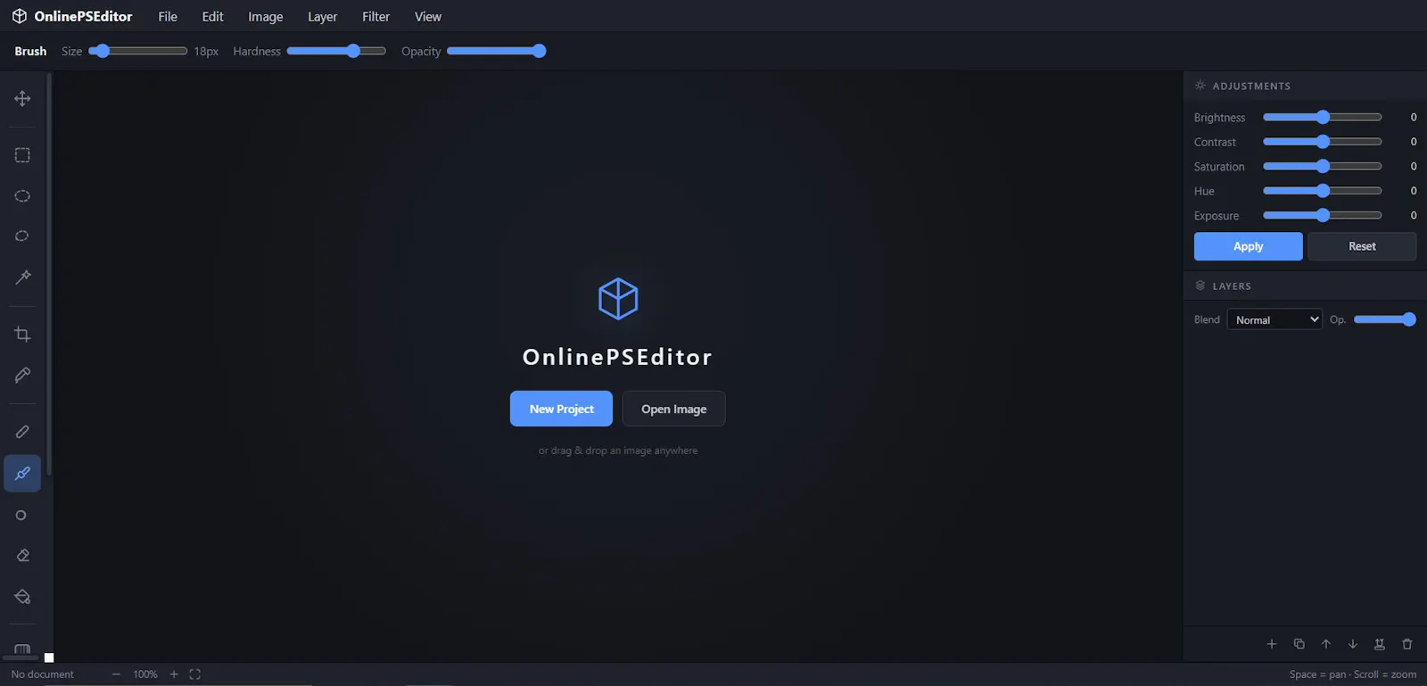 Online PS Editor screenshot 1