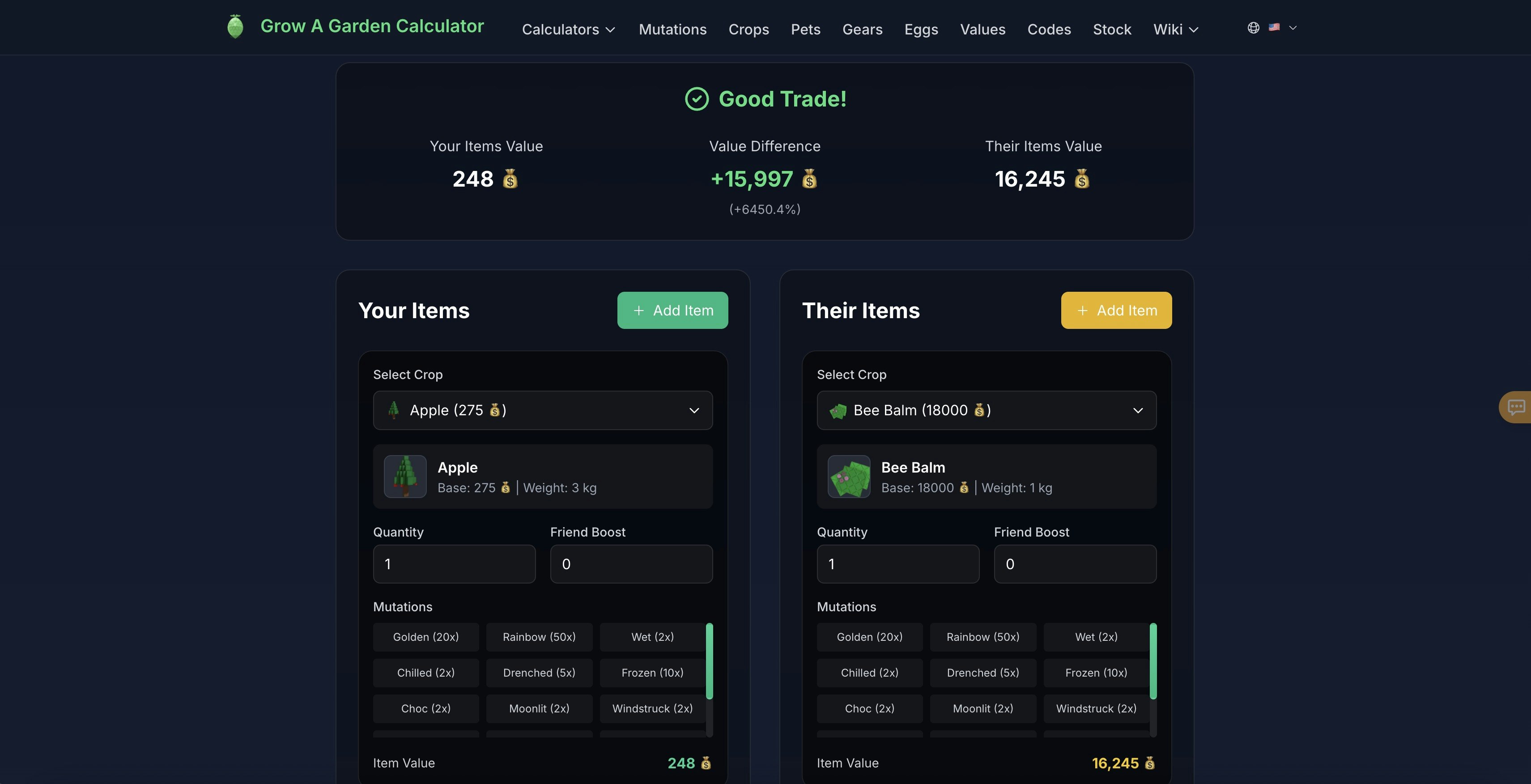 Ultimate Grow A Garden Calculator gallery image