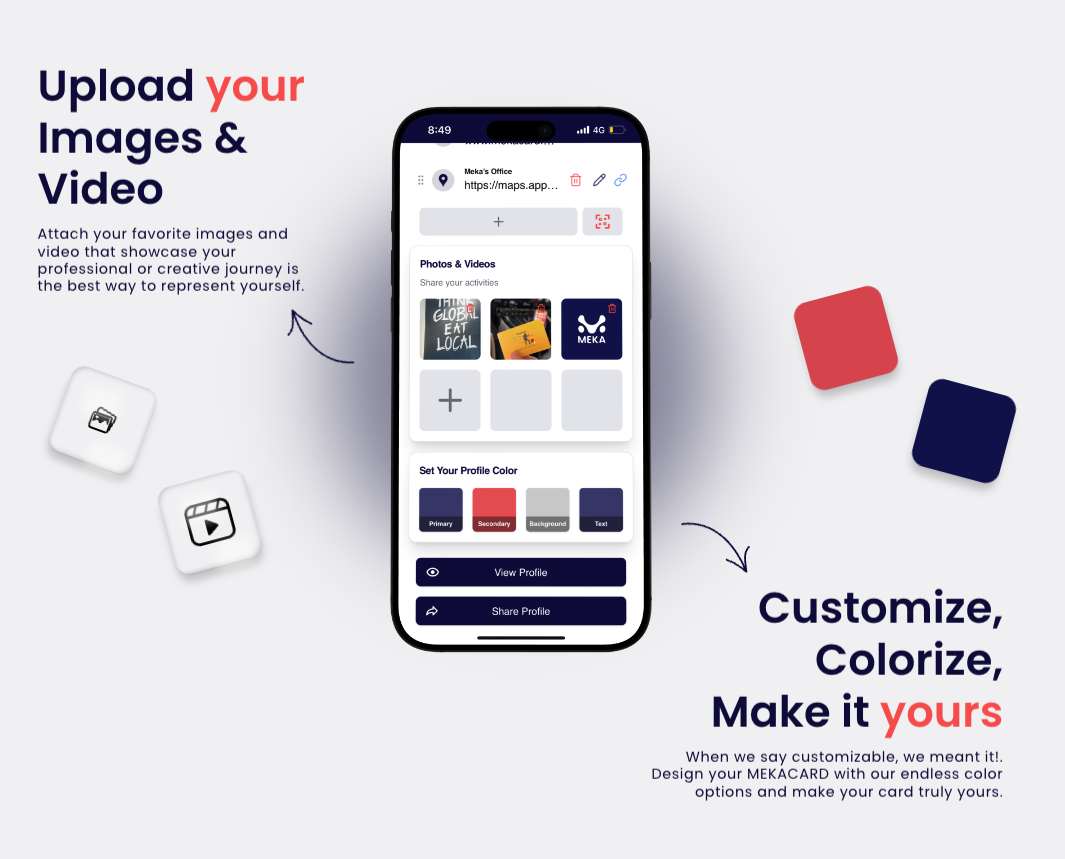 MekaCard - Main product screenshot demonstrating key features and user interface