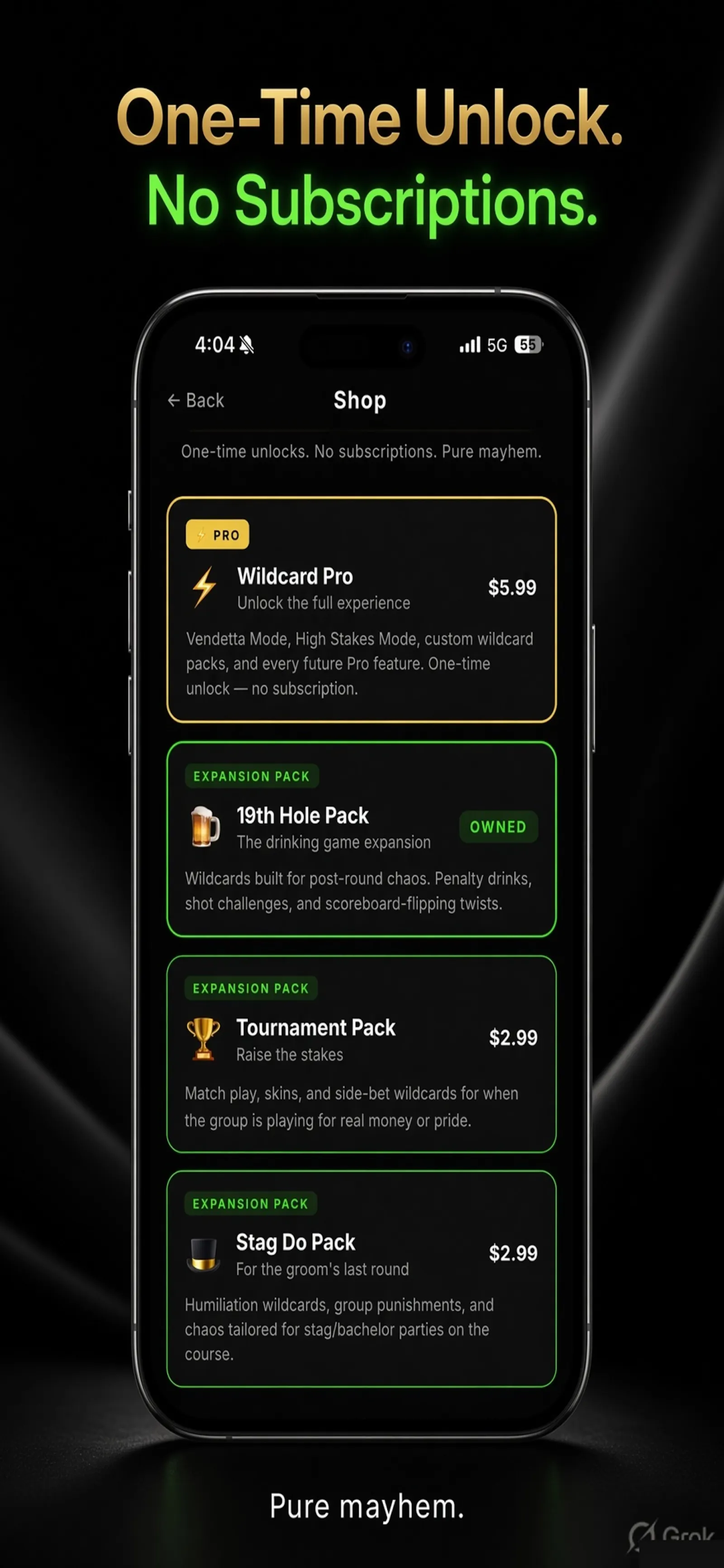 Wildcard Golf: Side Game Cards screenshot 6