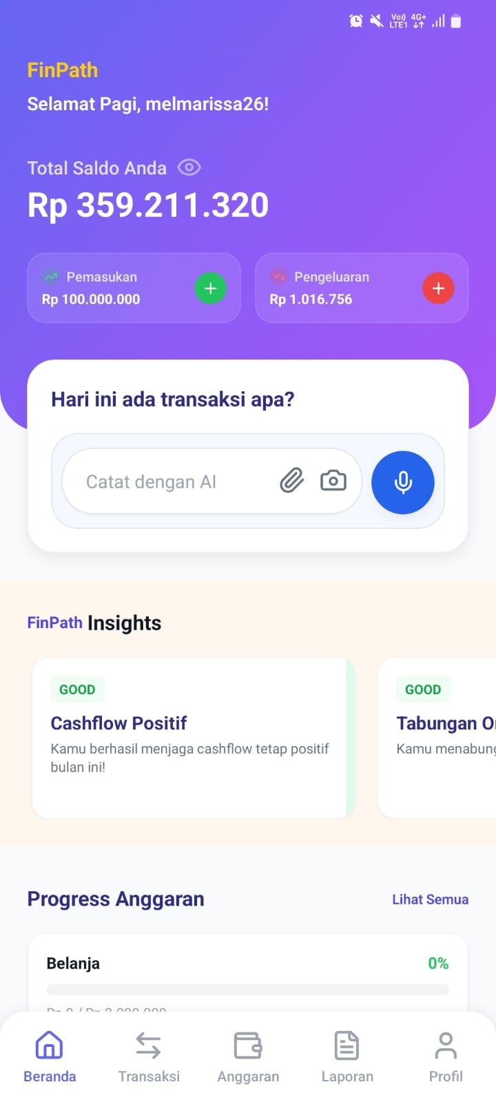 FinPath - Main product screenshot demonstrating key features and user interface