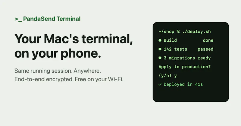 PandaSend Terminal screenshot 1