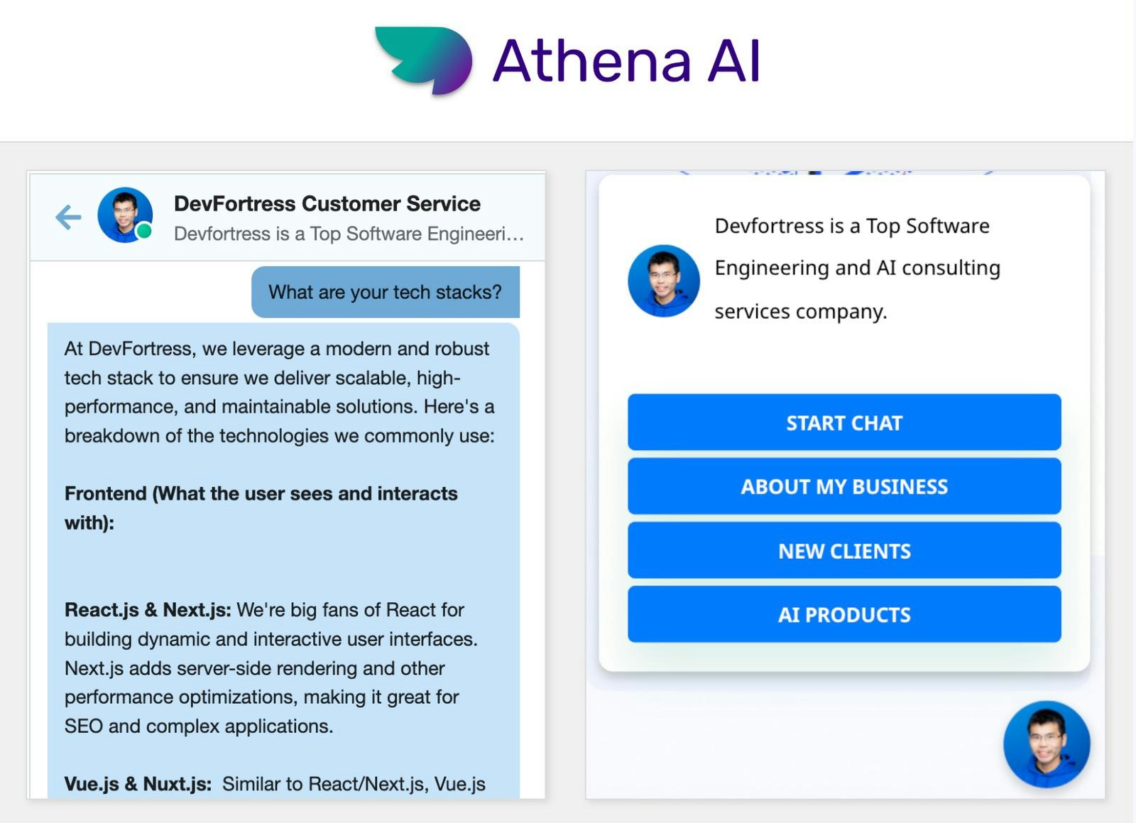 Athena AI - Screenshot 2 showing product features and functionality
