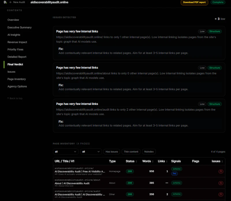 Ai Discoverability Audit screenshot 4